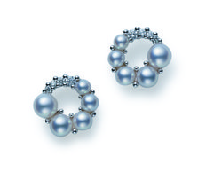 MIKIMOTO 2013 X'mas Wonderland Collection 18K白金日本Akoya珍珠耳环配钻石.tif