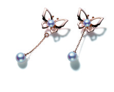 MIKIMOTO 2013 X'mas Wonderland Collection 18K粉红金日本Akoya珍珠耳环.tif