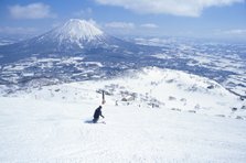 新雪谷滑雪